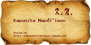 Kapuszta Napóleon névjegykártya